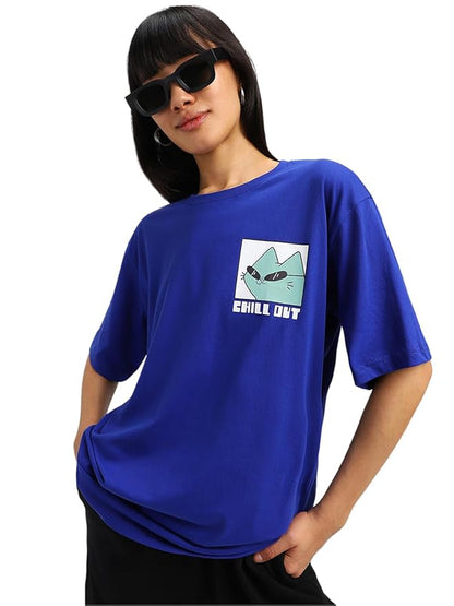 "Chill Out Cat Graphic Oversized T-Shirt & Joggers Set – Comfy Streetwear Vibes"