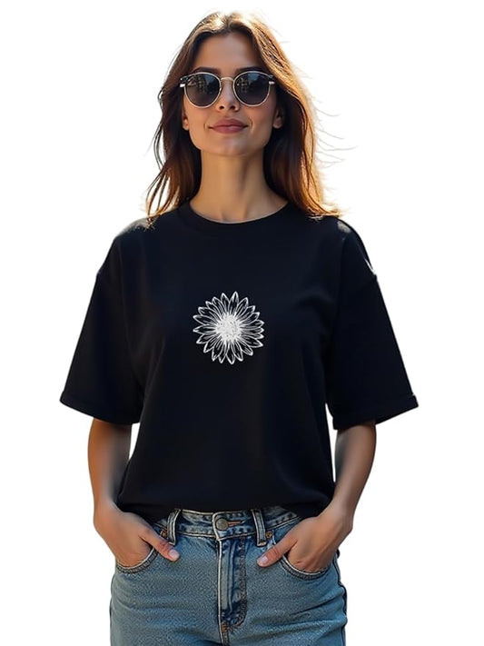 Sunflower Graphic Printed Unisex T-Shirt – Soft Cotton Tee for Casual Wear