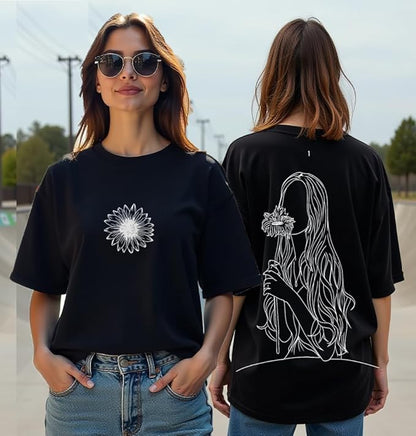 Sunflower Graphic Printed Unisex T-Shirt – Soft Cotton Tee for Casual Wear