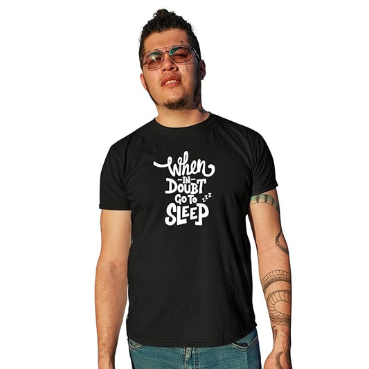 "When in Doubt, Sleep – Typography Graphic Men’s T-Shirt"