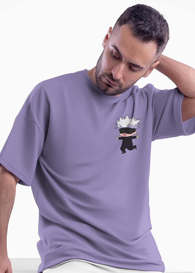 Anime Gojo Graphic Print Oversized Men’s T-Shirt – Streetwear Cotton Tee