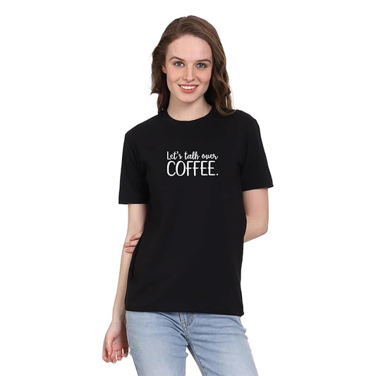 "Let’s Talk Over Coffee" – Casual Graphic T-Shirt for Coffee Lovers