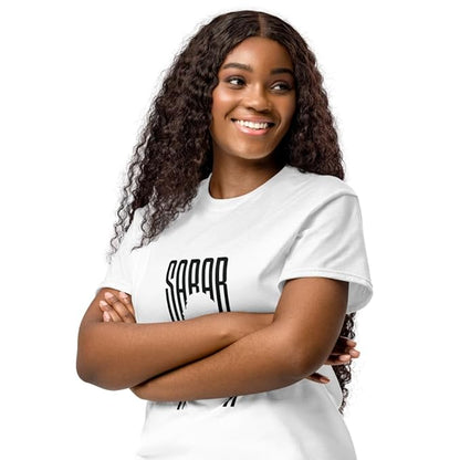 SABAR Vertical Typography T-Shirt – Mindful Minimalism (White)
