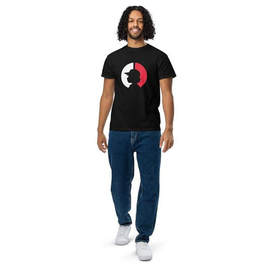 Title: Dual Face Silhouette Graphic Printed T-Shirt
