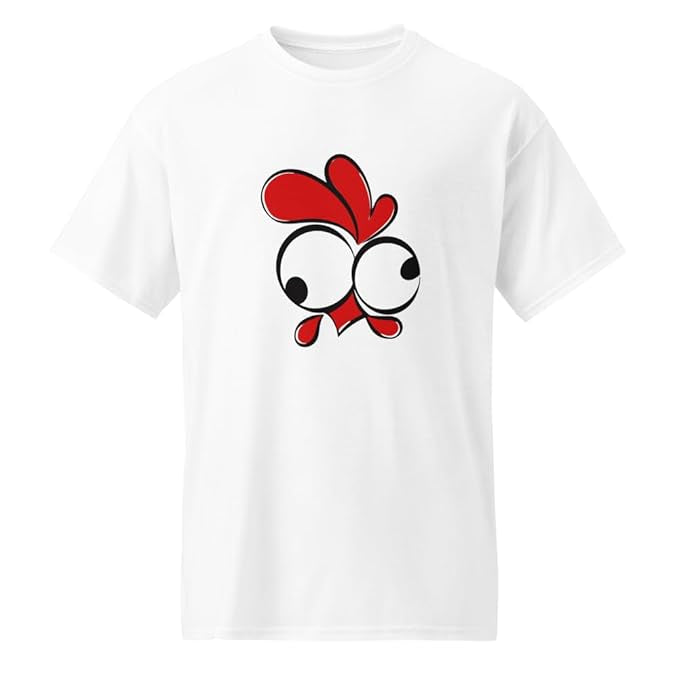 Goofy Chicken Face Graphic T-Shirt