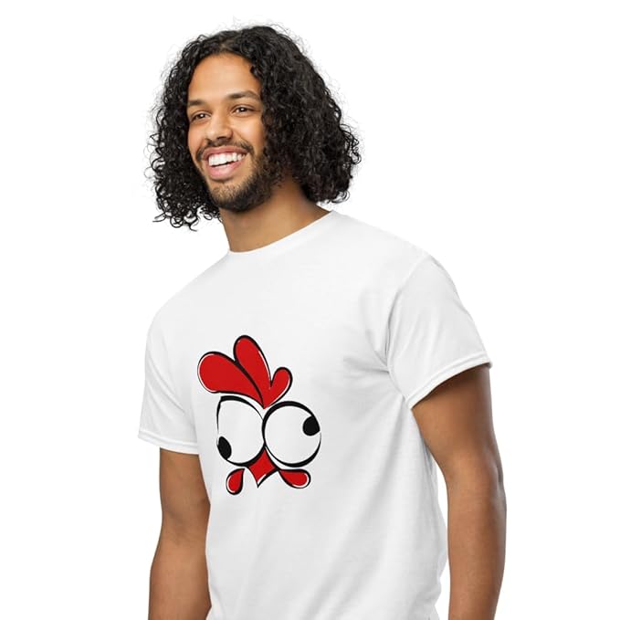 Goofy Chicken Face Graphic T-Shirt