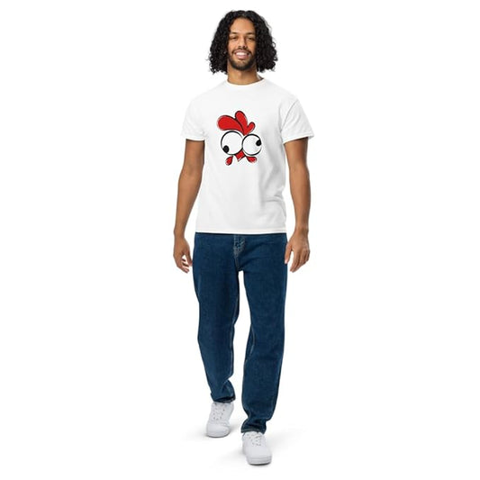 Goofy Chicken Face Graphic T-Shirt