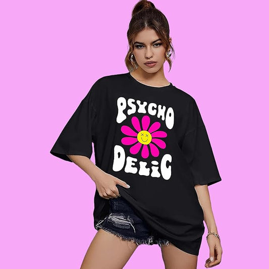 Psychedelic Flower Oversized Graphic T-Shirt
