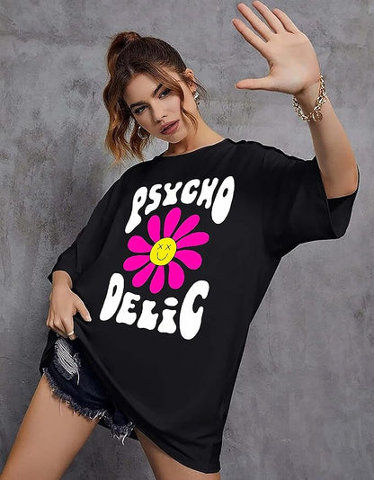 Psychedelic Flower Oversized Graphic T-Shirt