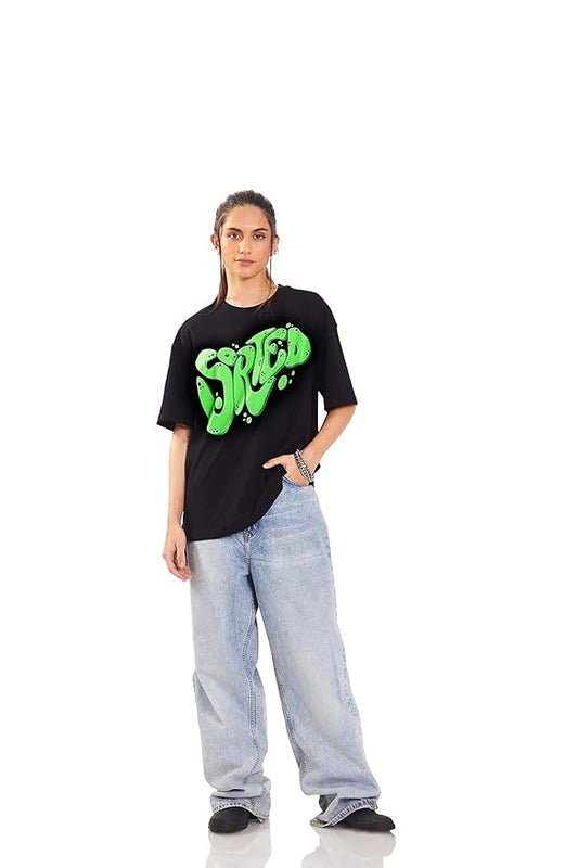 Neon Green "Shred" Graphic Oversized T-Shirt