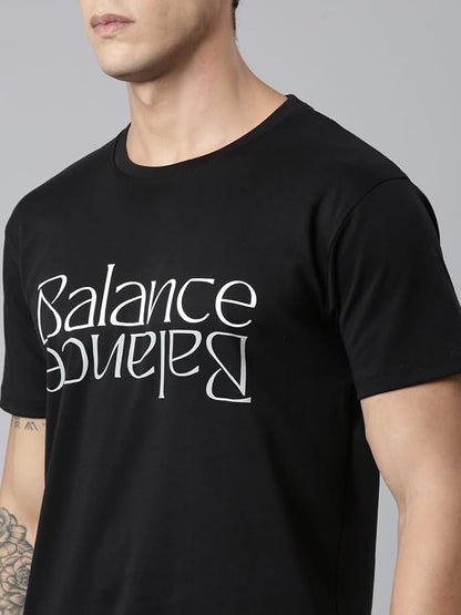 Balance Dual Text Graphic T-Shirt