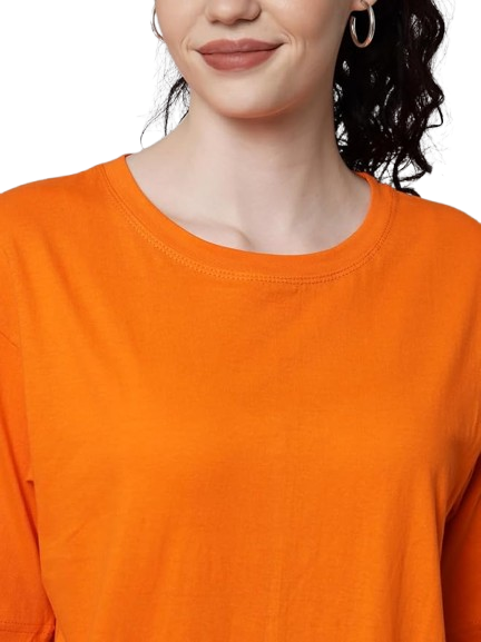 Minimal Daisy Graphic T-Shirt for Women | Cute Aesthetic Orange Cotton Tee by Pd Clori