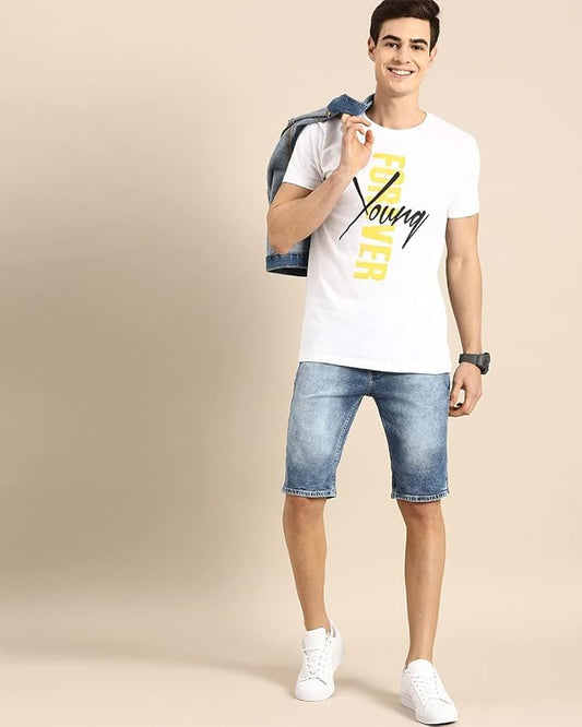"Forever Young Typography Printed T-Shirt"