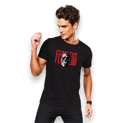 Fearless Skull Print T-Shirt for Men – Black | PD Clori