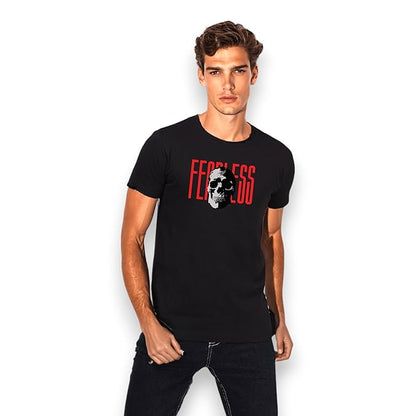 Fearless Skull Print T-Shirt for Men – Black | PD Clori