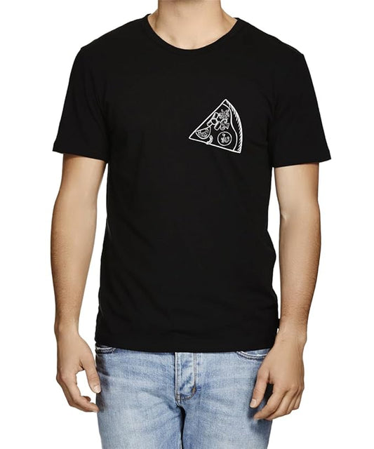 Minimalist Pizza Slice Pocket Print T-Shirt for Men – Black | PD Clori