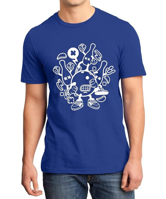 Funky Cartoon Graphic Printed T-Shirt for Men – Royal Blue | PD Clori