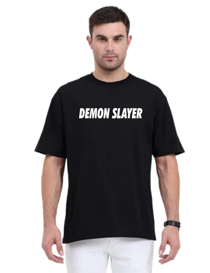 Demon Slayer Graphic Printed Black T-Shirt for Men | Anime-Inspired Tee by PD Clori