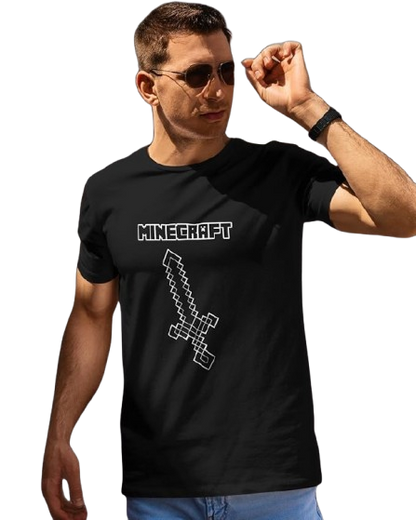 Minecraft Sword Graphic Print Men’s T-Shirt