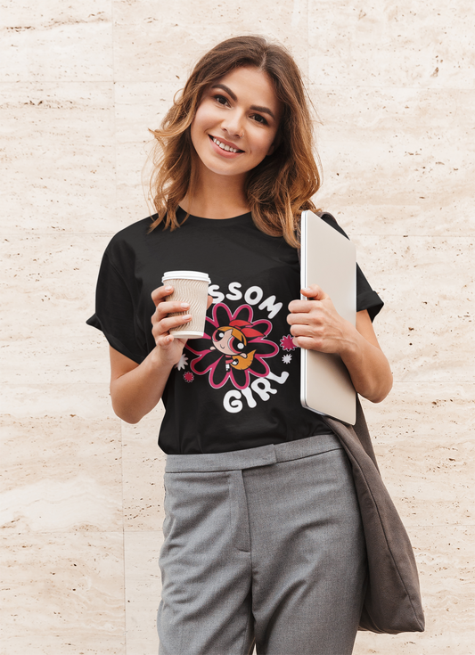 Blossom Girl Graphic Printed T-Shirt – Black | PD Clori