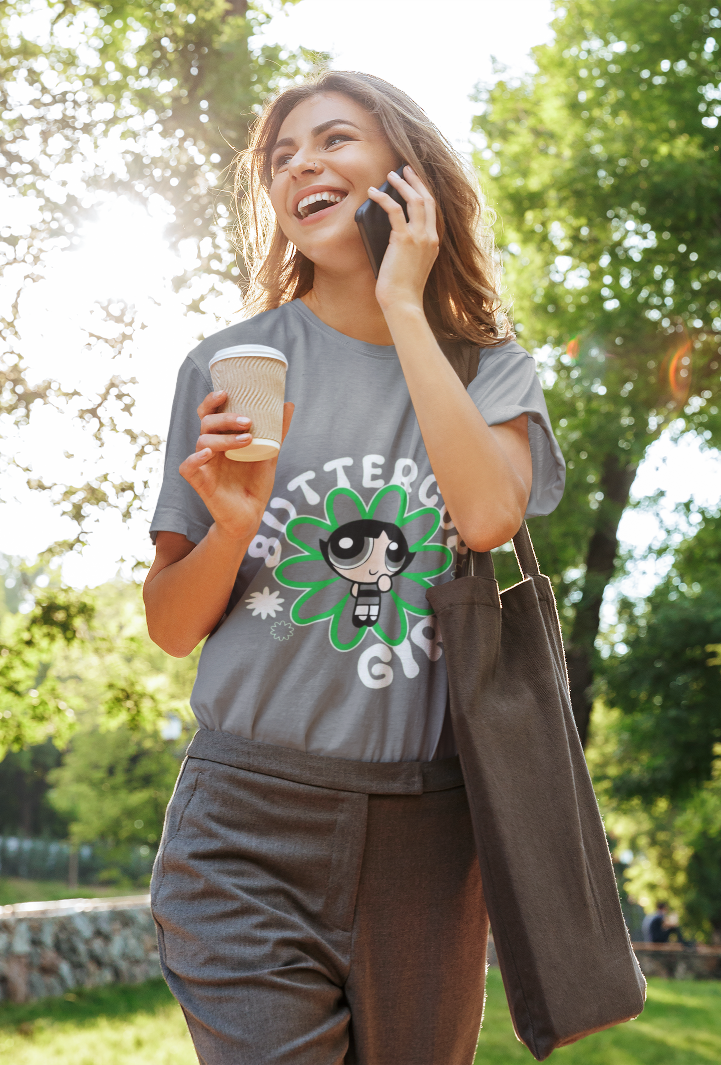 Buttercup Girl Power Graphic T-Shirt – Grey Edition