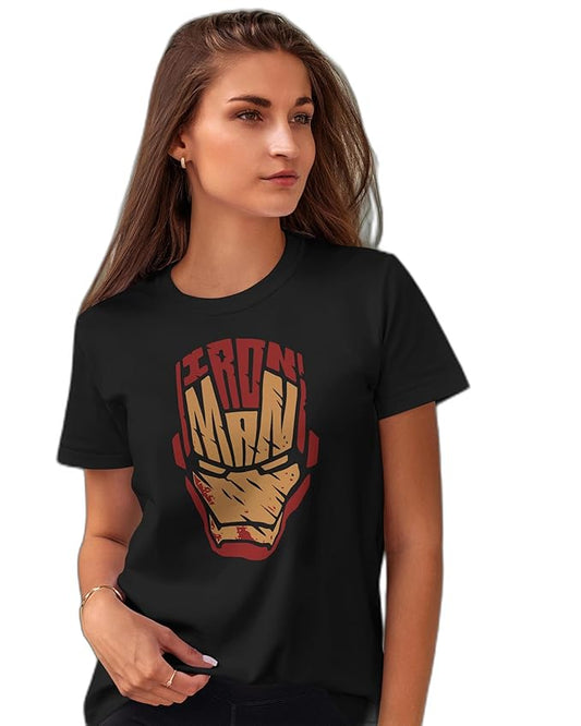 Iron Man Typography Graphic Printed T-Shirt – Black Edition