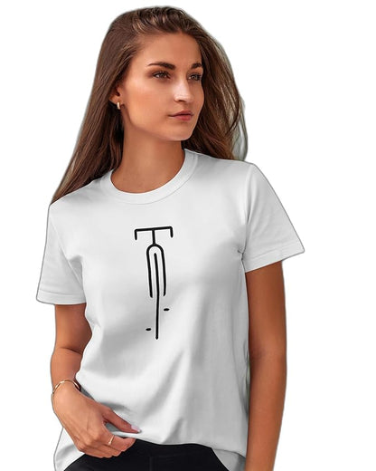 Minimal Bicycle Graphic Print Women’s T-Shirt