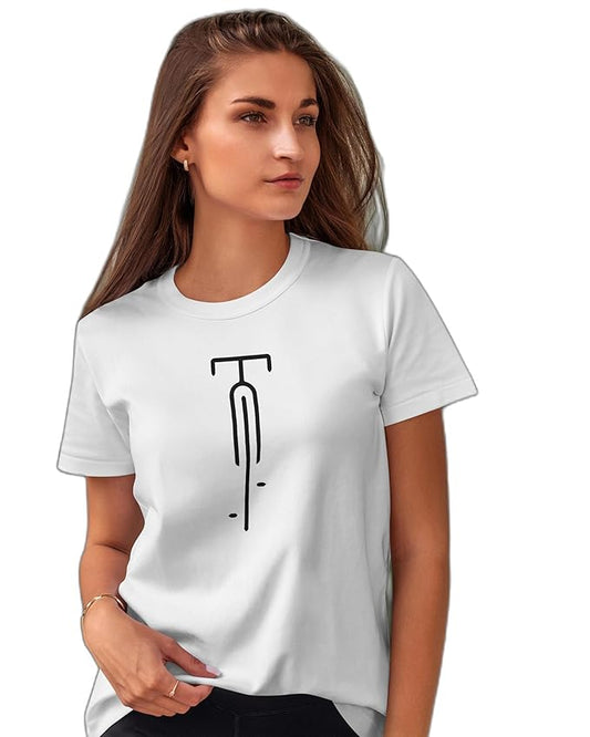 Minimal Bicycle Graphic Print Women’s T-Shirt