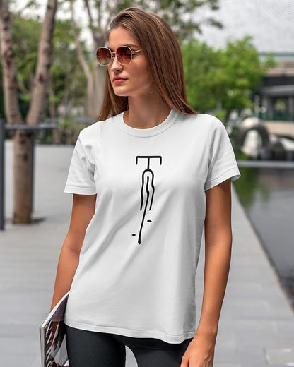 Minimalist Typographic T-Shirt – Abstract ‘T’ Design in Black