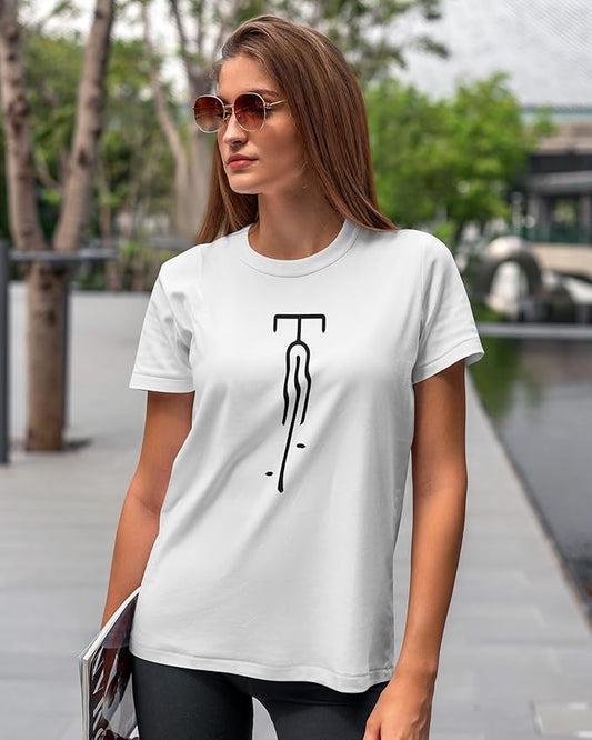 Minimal Bicycle Graphic Print Women’s T-Shirt