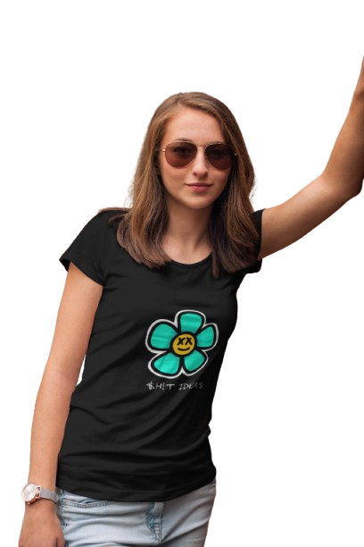 Flower Graphic Print Women’s T-Shirt – Elegant & Comfortable