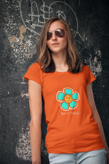 Flower Graphic Print Women’s T-Shirt – Elegant & Comfortable