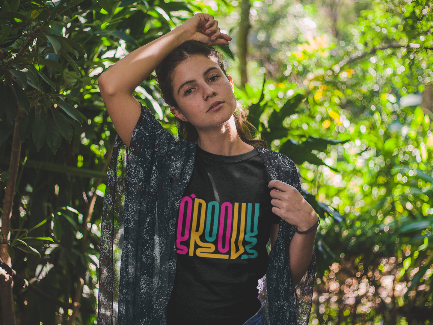 Groovy Multicolor Retro Vibe T-Shirt