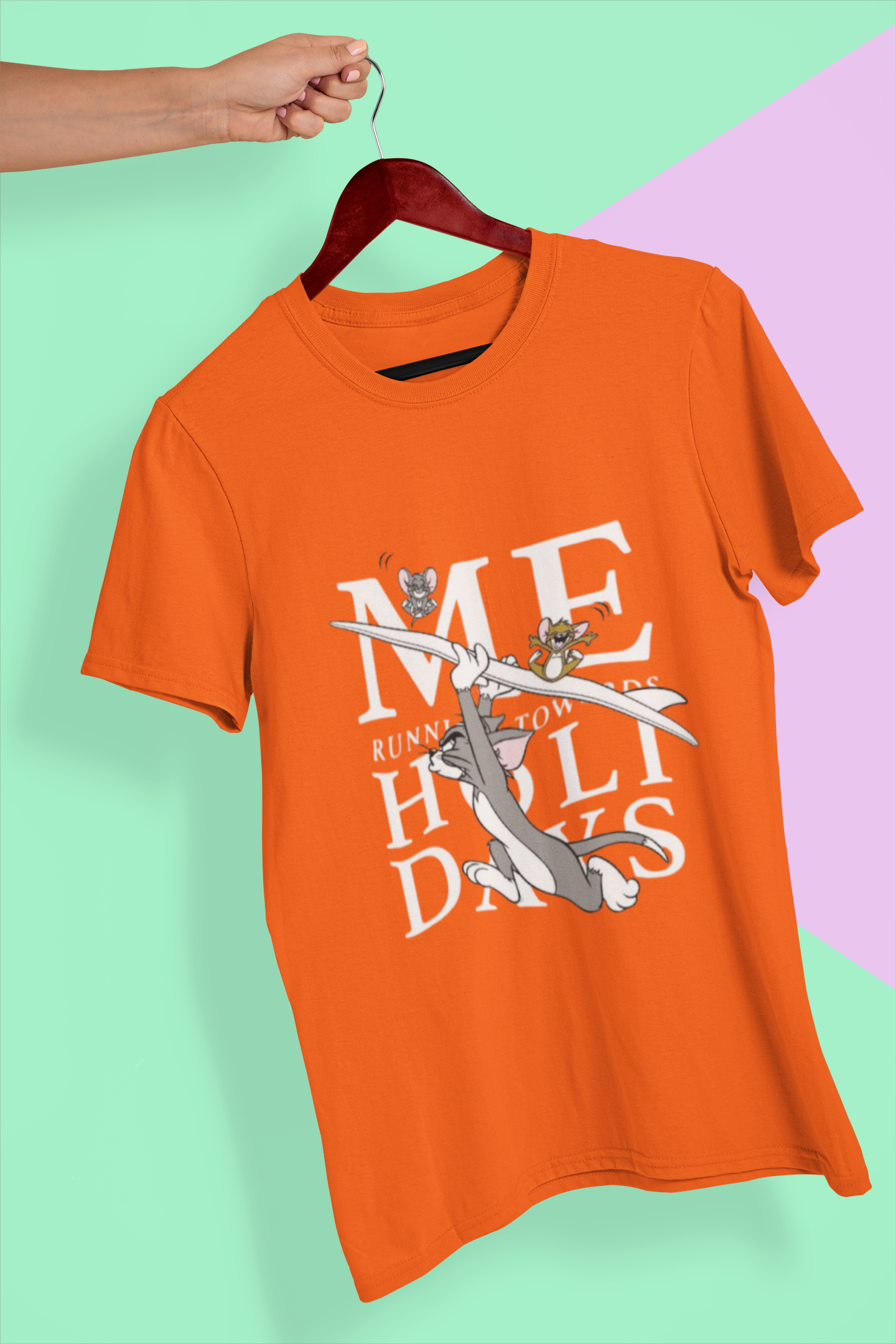 “Me Running Towards Holidays” Blue Graphic Tee – PD Clori’s Weekend Escape Edition