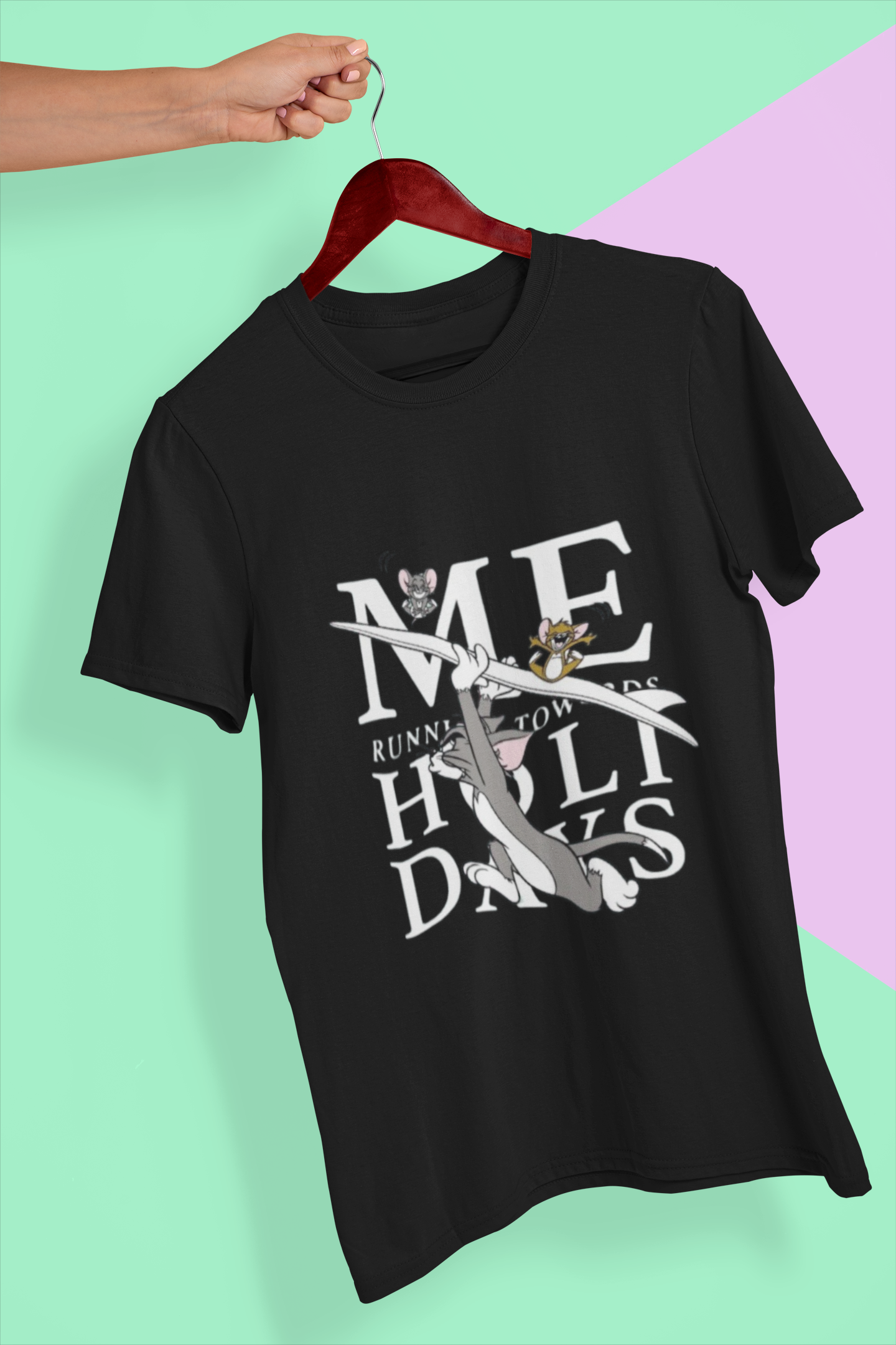 “Me Running Towards Holidays” Blue Graphic Tee – PD Clori’s Weekend Escape Edition