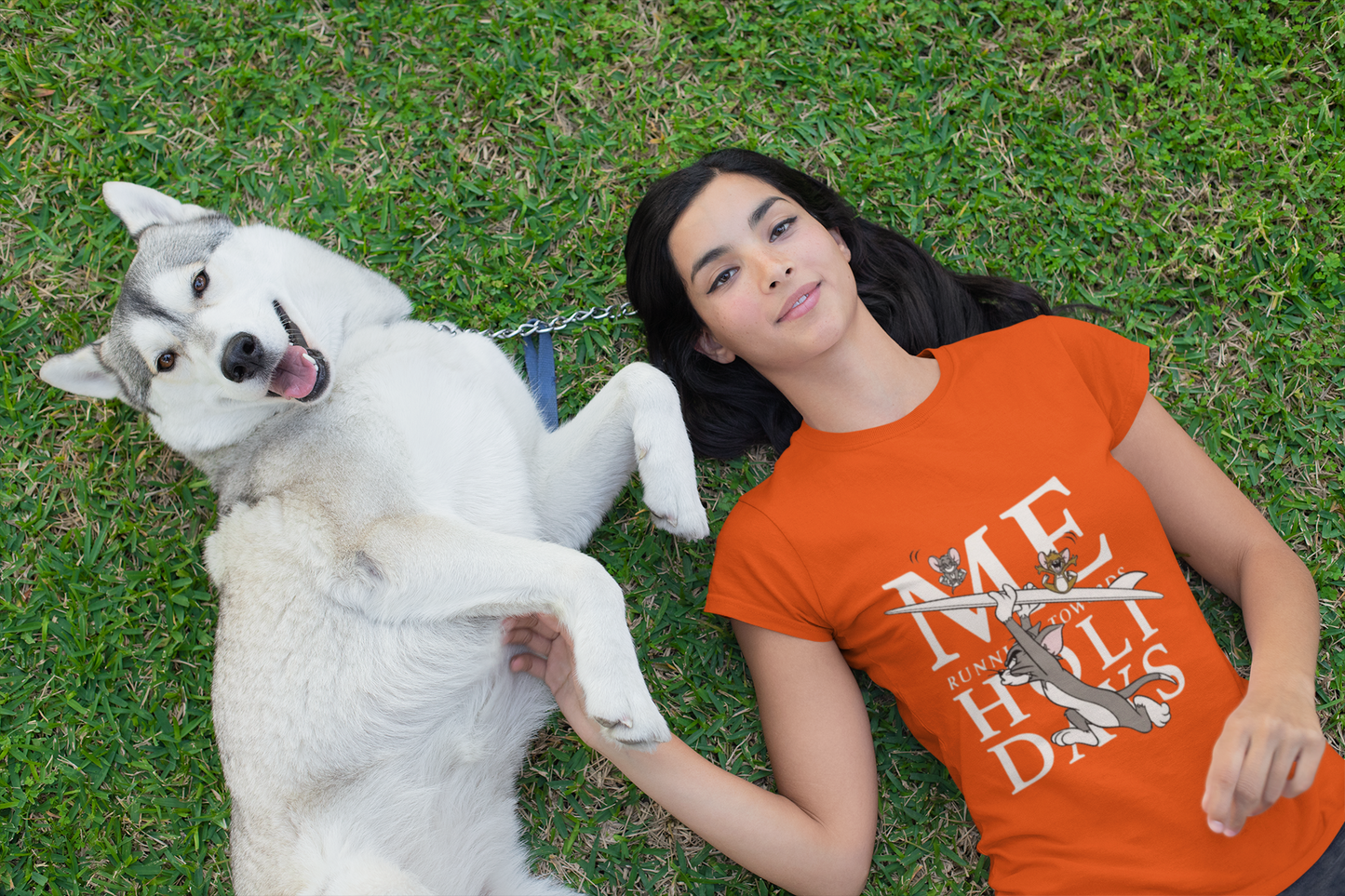 “Me Running Towards Holidays” Blue Graphic Tee – PD Clori’s Weekend Escape Edition