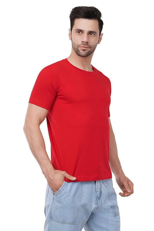 Men's Plain Regular  Cotton T-Shirt
