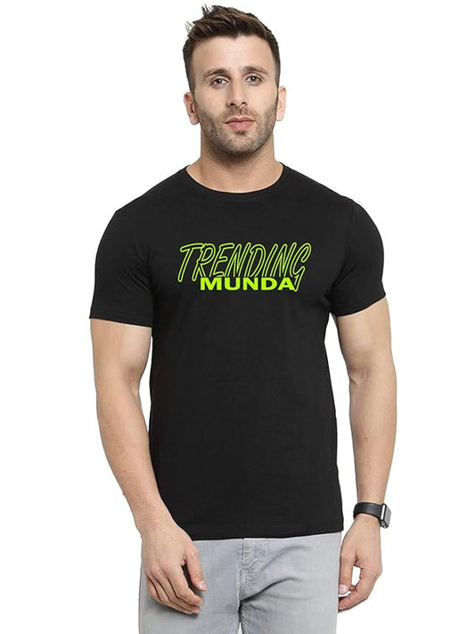 Men's Black "Trending Munda" Graphic T-Shirt