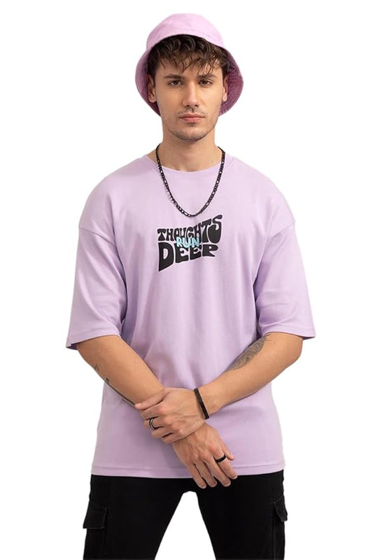 Lavender  T-Shirt with "Thoughts Run Deep" Print