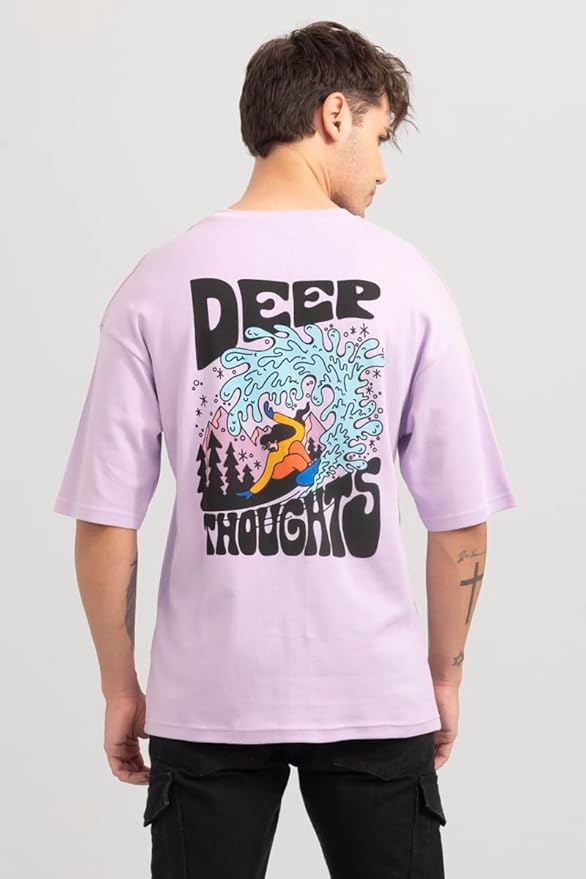 Lavender  T-Shirt with "Thoughts Run Deep" Print