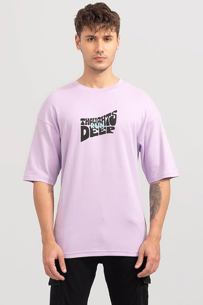 Lavender  T-Shirt with "Thoughts Run Deep" Print