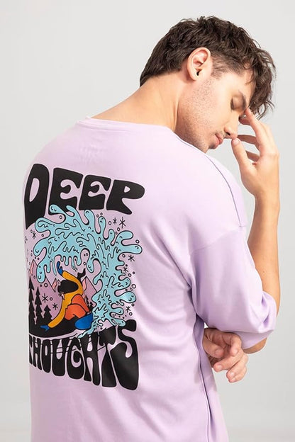 Lavender  T-Shirt with "Thoughts Run Deep" Print
