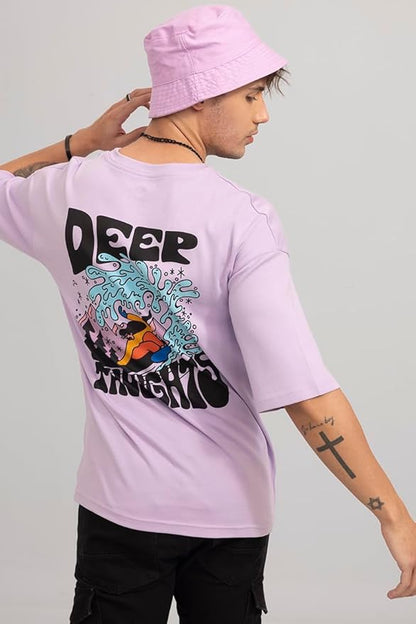 Lavender  T-Shirt with "Thoughts Run Deep" Print