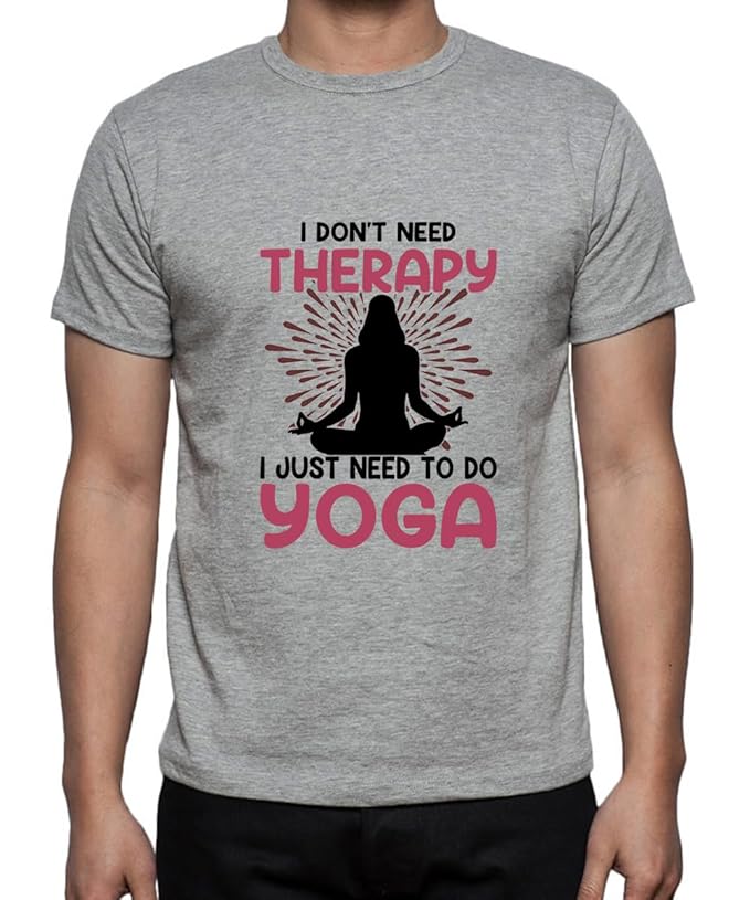 I Don’t Need Therapy, I Just Need Yoga Red Motivational Graphic T-Shirt for Men