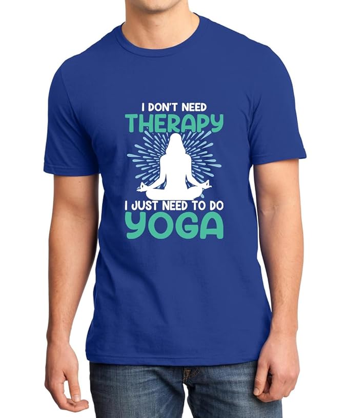 I Don’t Need Therapy, I Just Need Yoga Red Motivational Graphic T-Shirt for Men