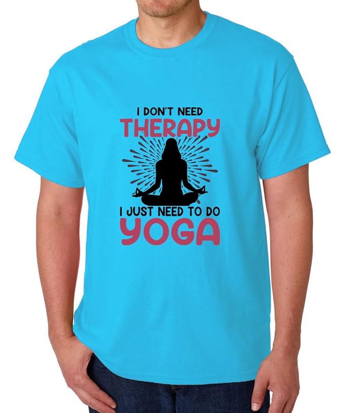 I Don’t Need Therapy, I Just Need Yoga Red Motivational Graphic T-Shirt for Men