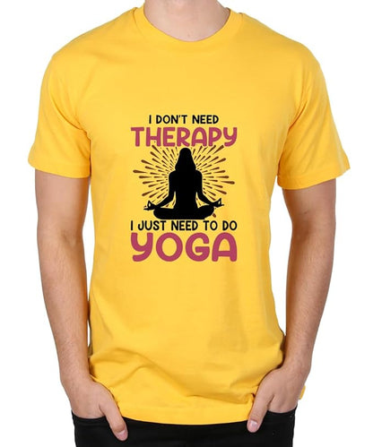 I Don’t Need Therapy, I Just Need Yoga Red Motivational Graphic T-Shirt for Men