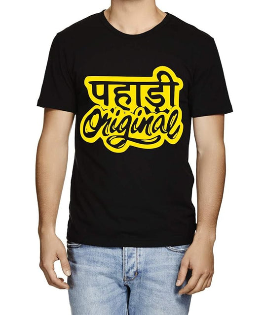 "Pahadi Original" Bold Typography Men's T-Shirt