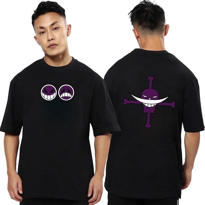 Smiling Skull Graphic Print Oversized Men’s T-Shirt