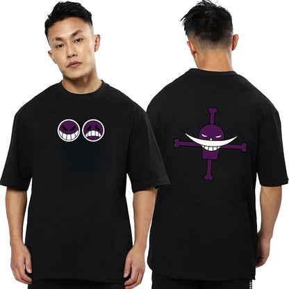 Smiling Skull Graphic Print Oversized Men’s T-Shirt